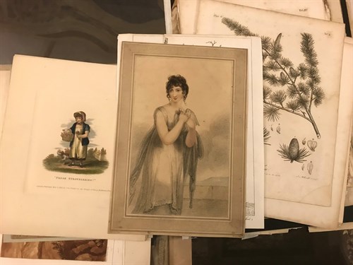 Lot 56 - A folio of prints and engravings, drawings and watercolours, 18th and 19th Century