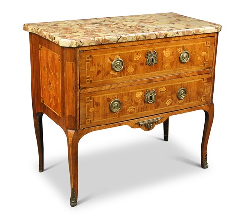 Lot 378 - A French tulipwood transitional commode, 18th century