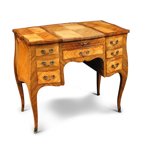 Lot 382 - A Louis XV kingwood and rosewood poudreuse