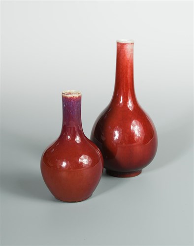Lot 248 - Two Langyao hong sang de boeuf vases, 18th and late 19th century