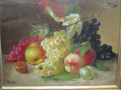 Lot 390 - H Velten (Dutch, 19th Century), Still life of...