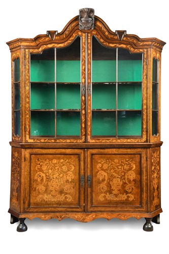 Lot 326 - An early 19th century Dutch floral marquetry vitrine
