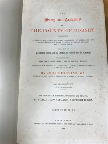 Lot 258 - HUTCHINS (John) The History and Antiquities of...