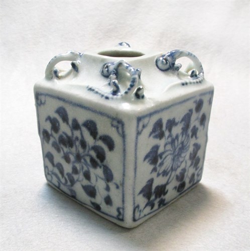 Lot 43 - Two late Yuan/early Ming blue and white Chrysanthemum waterpots, and an early Ming cup