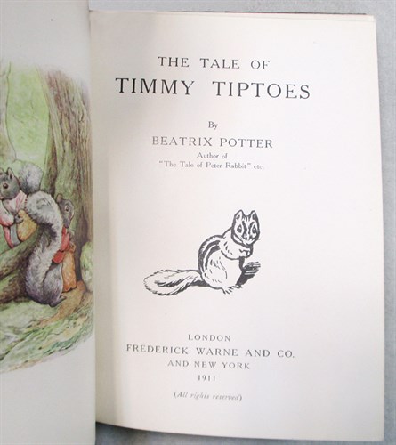 Lot 302 - POTTER (Beatrix) The Tale of Timmy Tiptoes,...