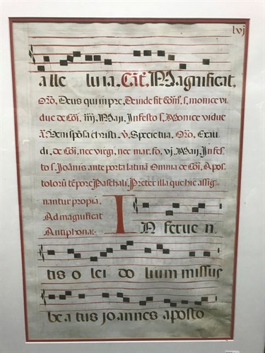 Lot 192 - A vellum leaf from the Magnificat, 16th...