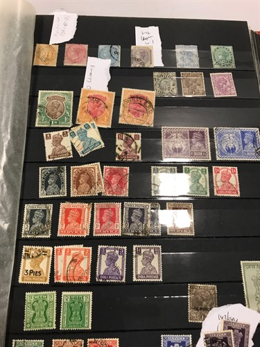 Lot 240 - Two stamp albums, and loose bag, mainly...