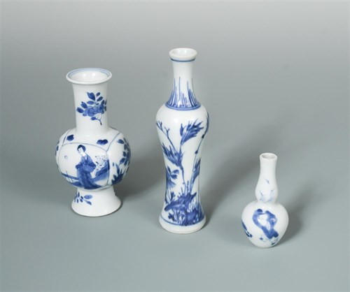 Lot 143 - Three small vases, transitional and Kangxi periods