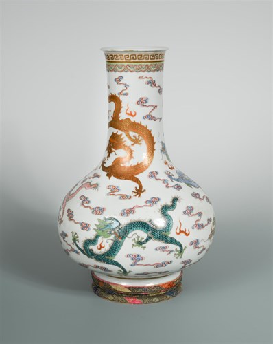 Lot 274 - A ' famille rose' dragon vase, early 20th century
