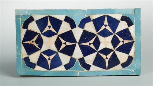 Lot 57 - An Islamic Persian mosaic rectangular tile