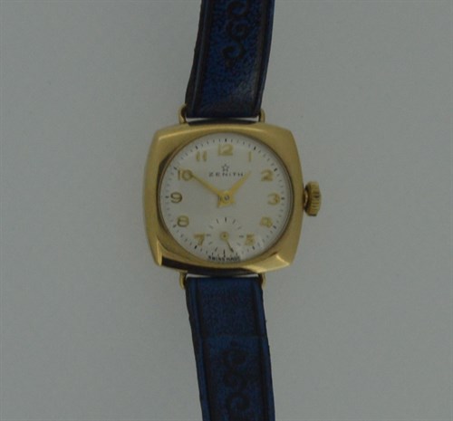 Lot 286 - A lady's 9ct gold wristwatch by Zenith, circa...