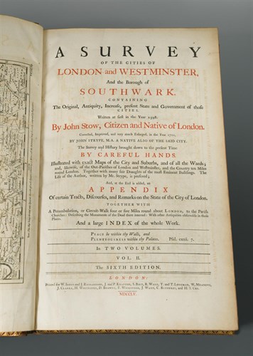 Lot 405 - STOW (John) Survey of London, "A Survey of the...