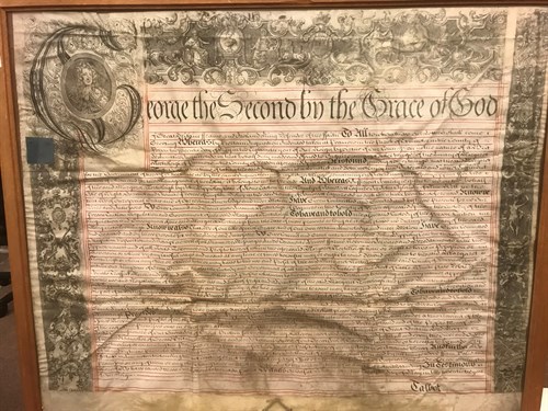 Lot 182 - A George II Letters Patent granting custody of...