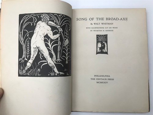 Lot 313 - WHITMAN (Walt) Song of the Broad-Axe....