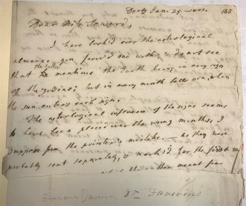 Lot 210 - DARWIN (Erasmus) autograph letter signed, 3pp.,...