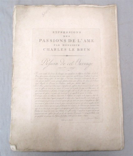 Lot 397 - LEBRUN (Charles) Expressions des Passions de l'...