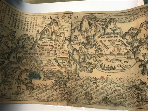 Lot 176 - A Chinese linen backed folding map, c.1900,...