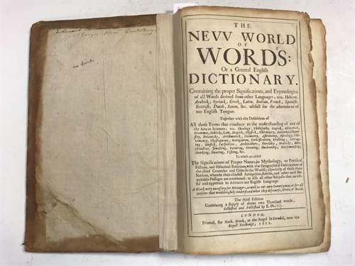 Lot 110 - PHILLIPS (Edward) The New World of English...
