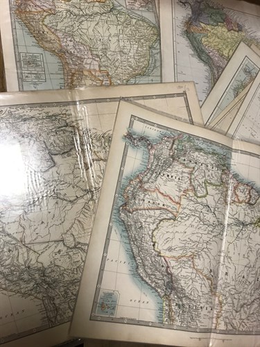 Lot 46 - Circa 150 loose world maps, 19th and 20th...