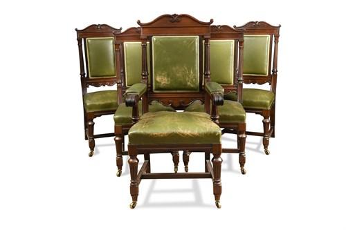Lot 408 - A set of six late 19th century mahogany dining...