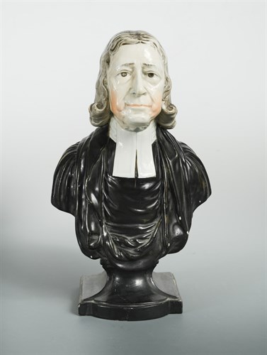 Lot 9 - A Staffordshire pottery bust of John Wesley, by Enoch Wood of Burslem, circa 1800