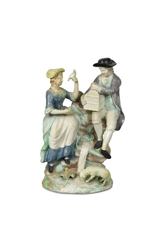 Lot 7 - An 18th century Staffordshire creamware figure group of Liberty and Matrimony, possibly by Ralph Wood