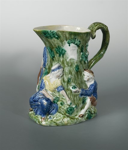 Lot 1 - A Robert Garner pearlware Fair Hebe jug, circa 1788