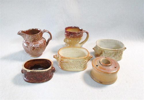 Lot 15 - A group of 19th century salt glazed pottery,...