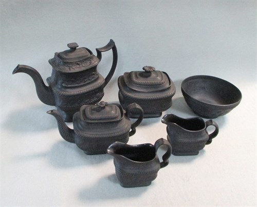 Lot 17 - A Hartley Green & Co Leeds black basalt six...
