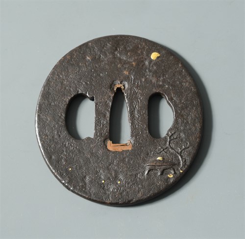 Lot 94A - Two Japanese Tsubas, Edo period, both parcel...