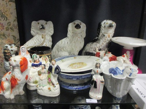 Lot 59 - Various 19th century Staffordshire figurines etc