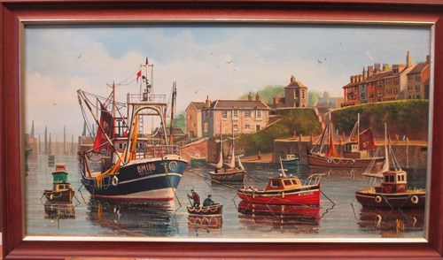 Lot 385 - W G Stockman (British, 20th Century), Harbour...