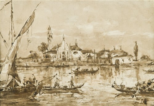 Lot 55 - Follower of Francesco Guardi (Italian, 1712-1793)