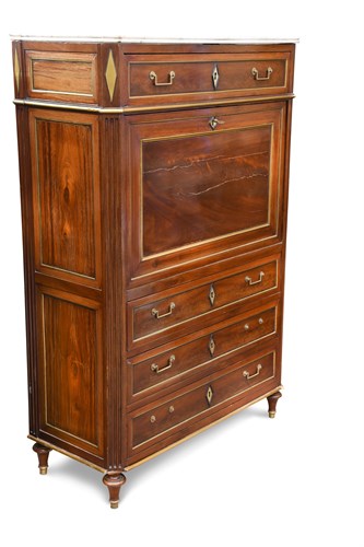 Lot 662 - A Louis XVI secretaire mahogany abattant