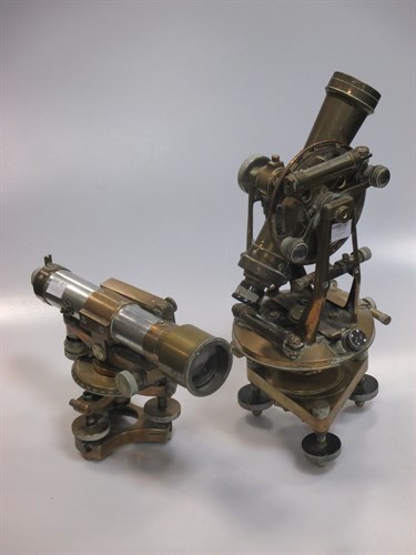Lot 36 - A brass surveying instrument by E.R. Watts &...