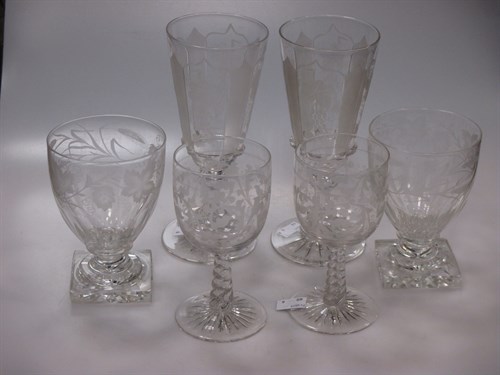 Lot 88 - A pair of large 19th century wine glasses in...
