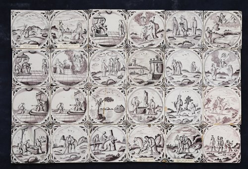 Lot 38 - A set of thirty-one 18th century Delft tiles