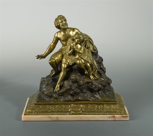 Lot 264 - After the Antique, a French patinated and gilt bronze figure
