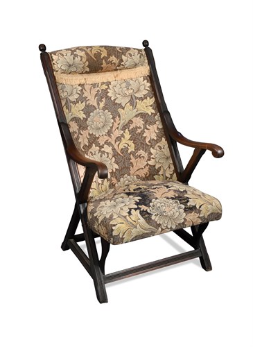 Lot 675 - An Aesthetic period X-frame armchair