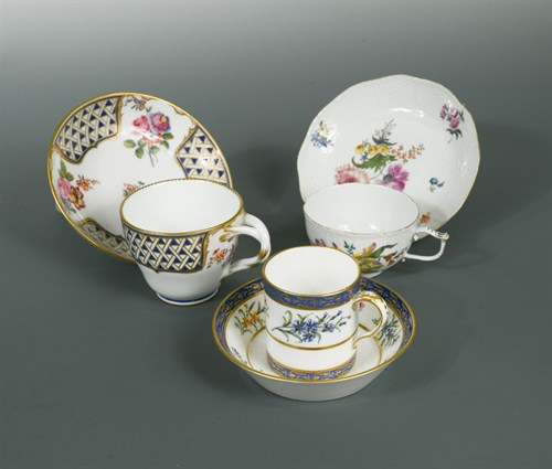 Lot 30 - An 18th century Sevres cup and saucer