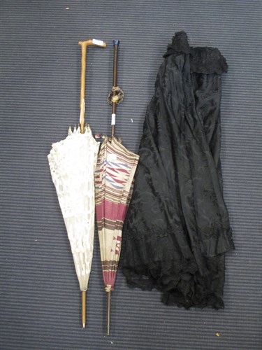 Lot 260 - A black Victorian cape, an Edwardian lace...