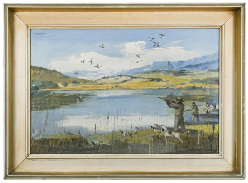 Lot 527 - R Pradillo, 20th Century, Duck Shooting,...