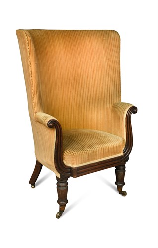 Lot 331 - A William IV barrel back armchair