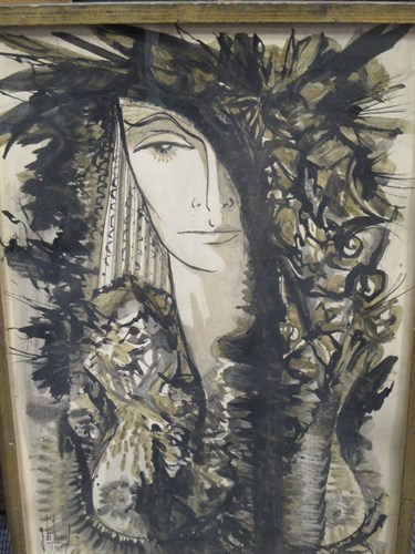 Lot 339 - (Modern French School) 'Portrait of a lady',...
