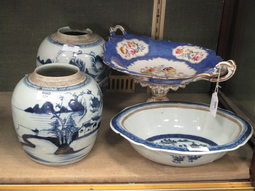 Lot 129 - A Japanese Arita blue and white vase...