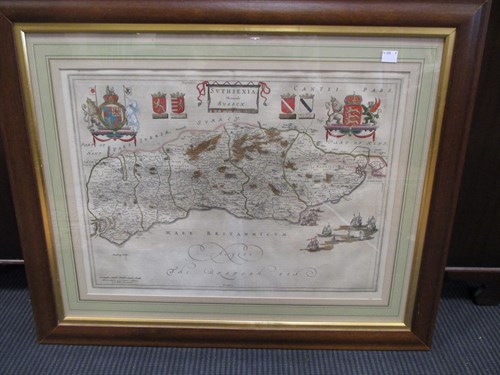 Lot 258 - Three antique maps of Sussex, various sizes