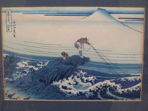 Lot 360 - A Japanese fishing print 18cm/27cm