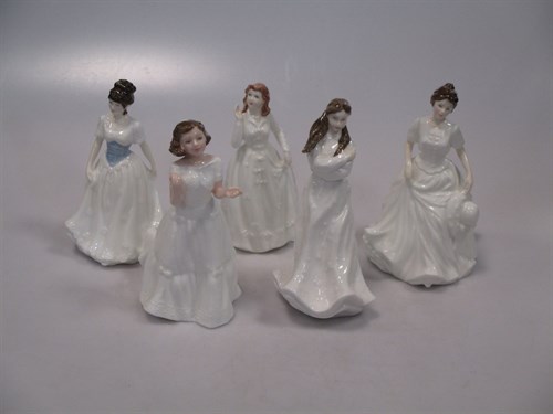 Lot 130 - Five Doulton ladies to include 'Embrace',...