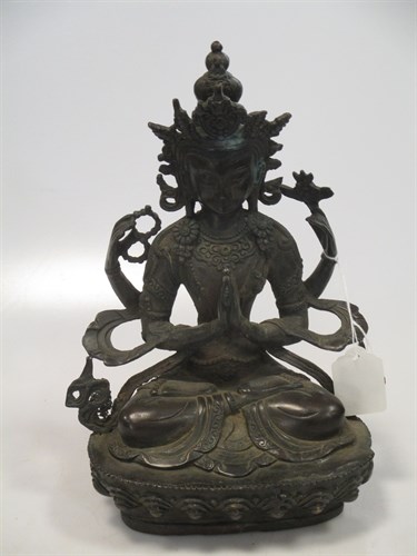 Lot 125 - A bronze Buddha 29cm high approx