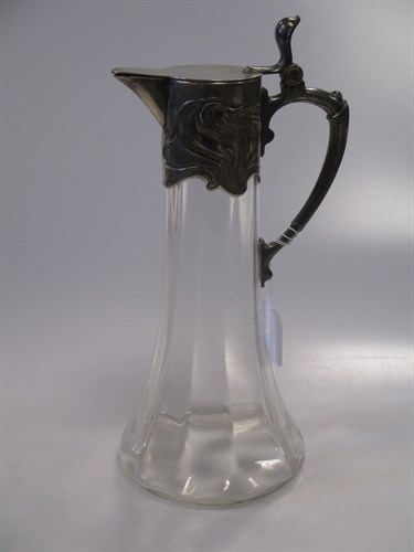 Lot 304 - A silver plated and glass Art Nouveau style...